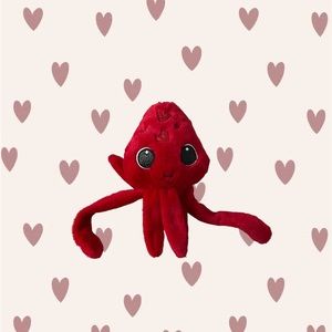 Cute red valentine squid